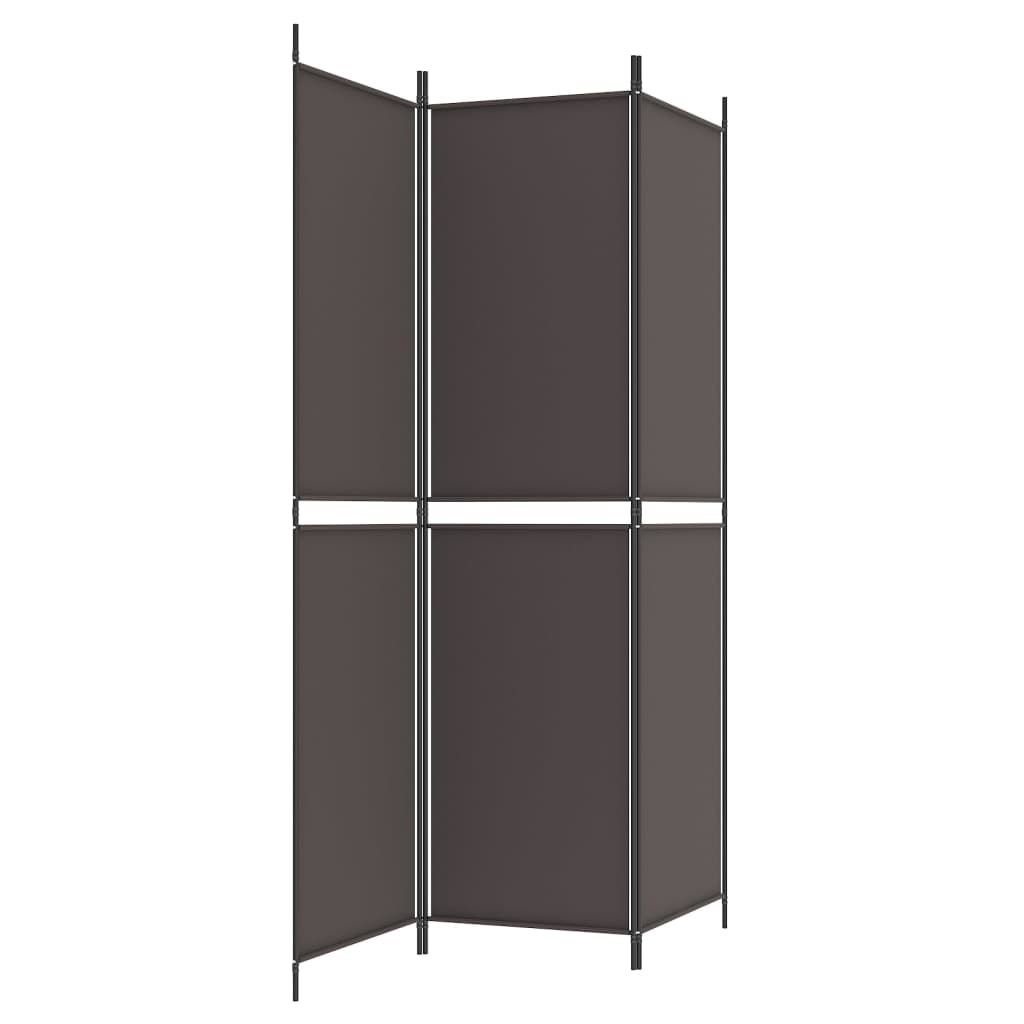 3-Panel Room Divider Brown 150x200 cm Fabric - Newstart Furniture