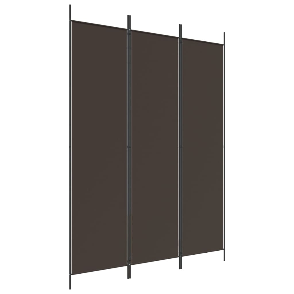 3-Panel Room Divider Brown 150x200 cm Fabric - Newstart Furniture