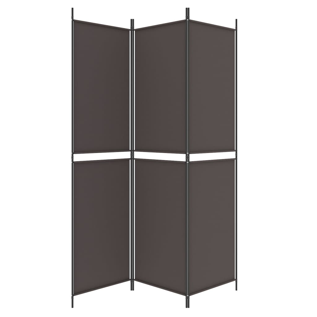 3-Panel Room Divider Brown 150x200 cm Fabric - Newstart Furniture