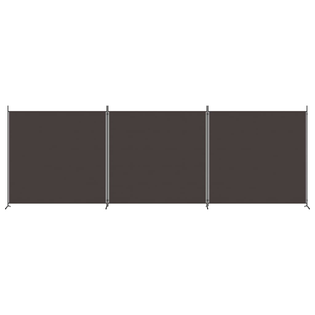 3-Panel Room Divider Brown 525x180 cm Fabric - Newstart Furniture