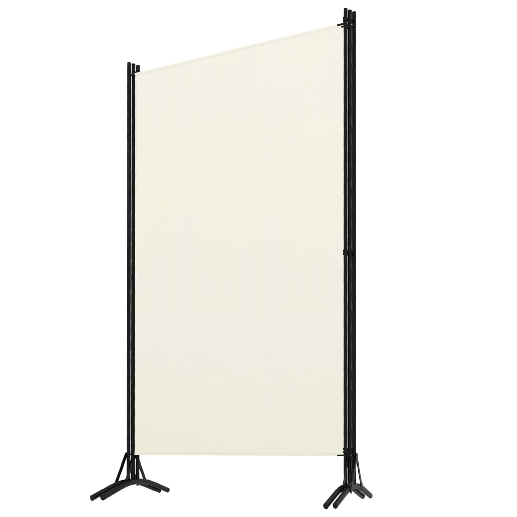 3-Panel Room Divider Cream 260x180 cm Fabric - Newstart Furniture