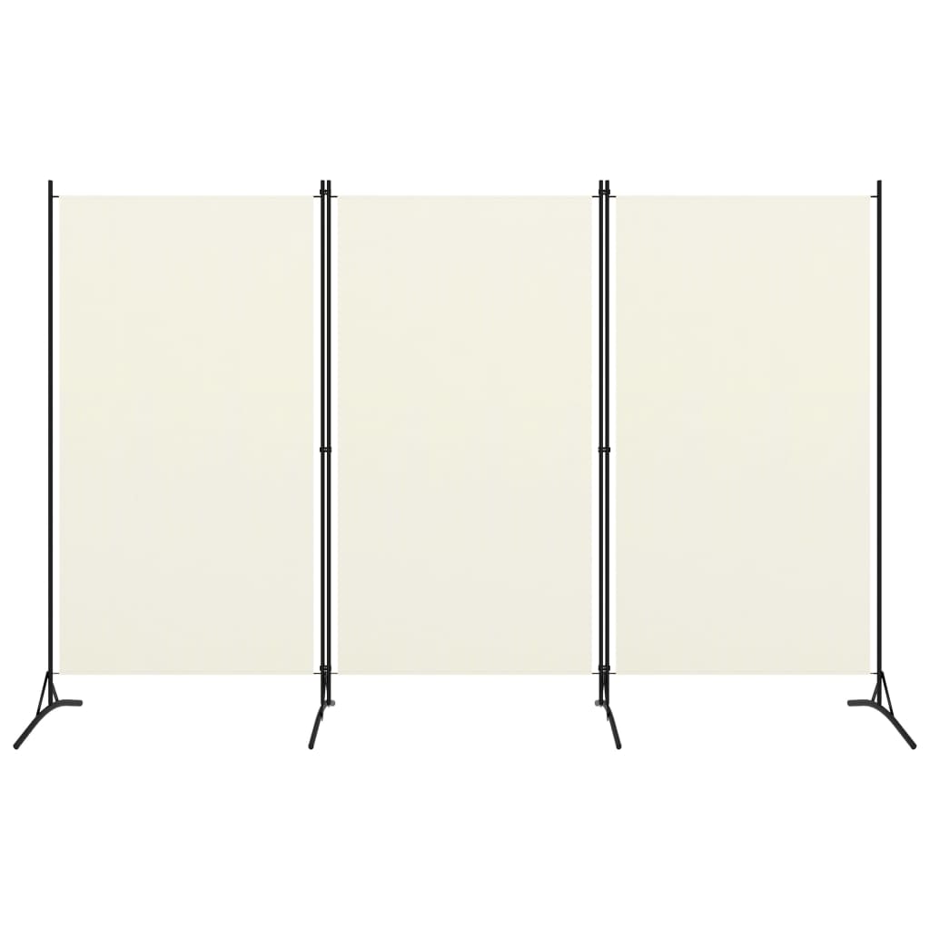 3-Panel Room Divider Cream 260x180 cm Fabric - Newstart Furniture