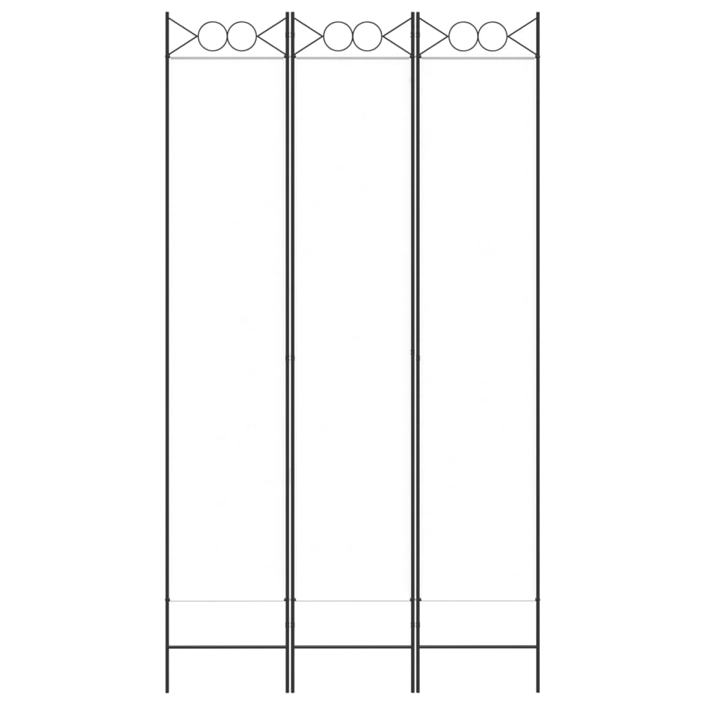 3-Panel Room Divider White 120x220 cm Fabric - Newstart Furniture