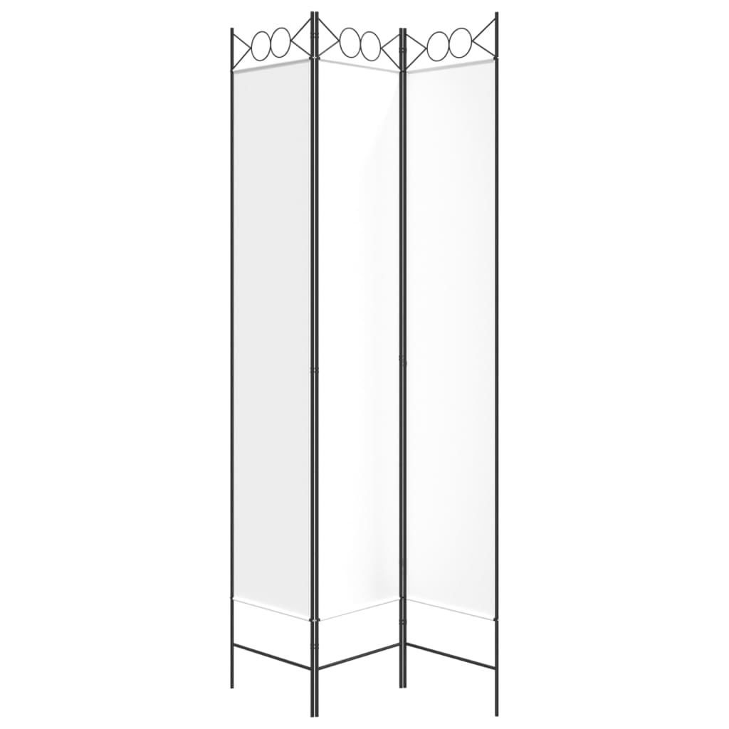 3-Panel Room Divider White 120x220 cm Fabric - Newstart Furniture