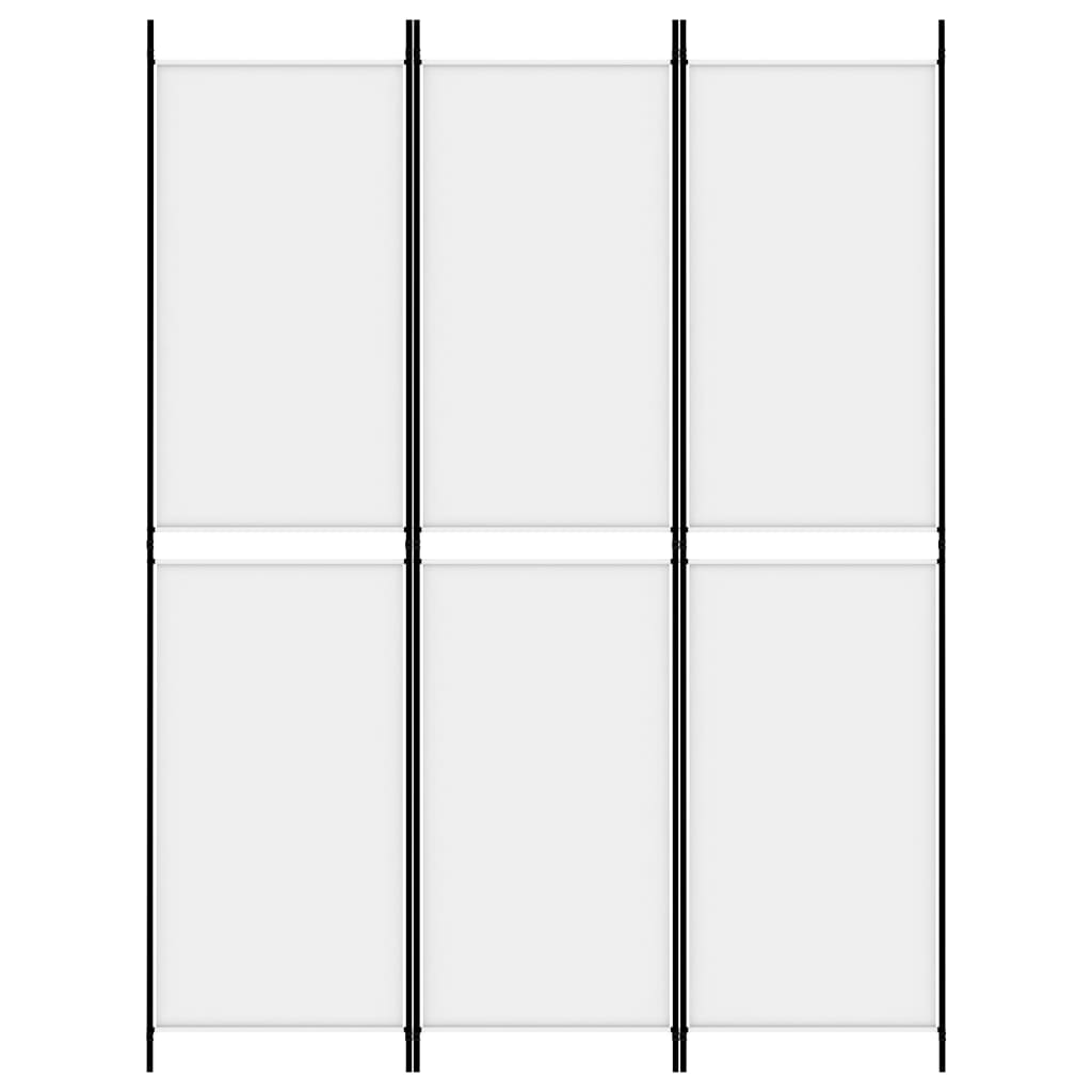 3-Panel Room Divider White 150x200 cm Fabric - Newstart Furniture