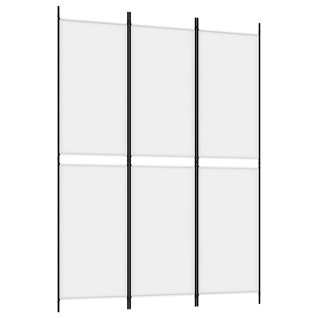 3-Panel Room Divider White 150x200 cm Fabric - Newstart Furniture