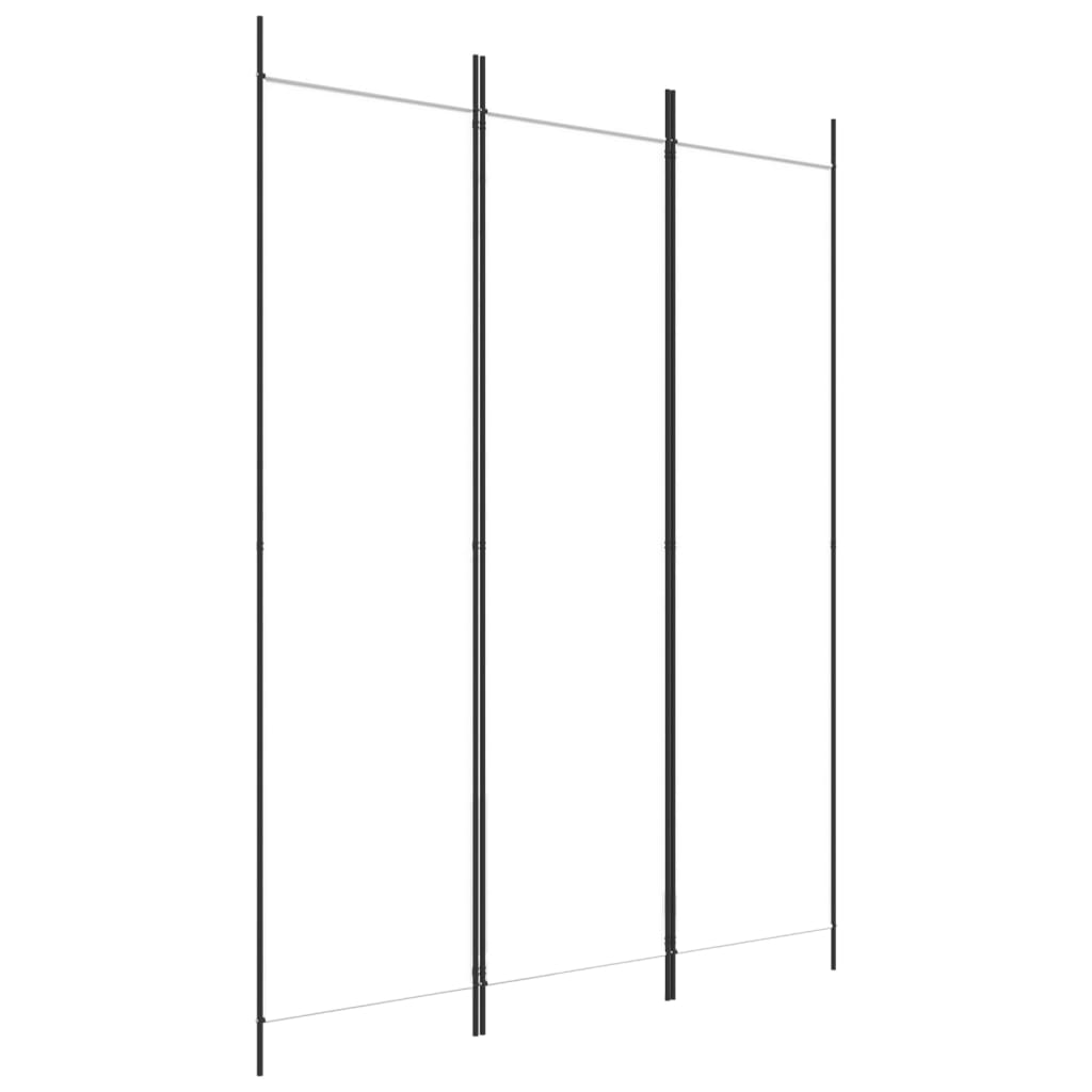 3-Panel Room Divider White 150x200 cm Fabric - Newstart Furniture