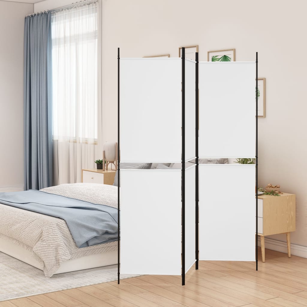 3-Panel Room Divider White 150x200 cm Fabric - Newstart Furniture