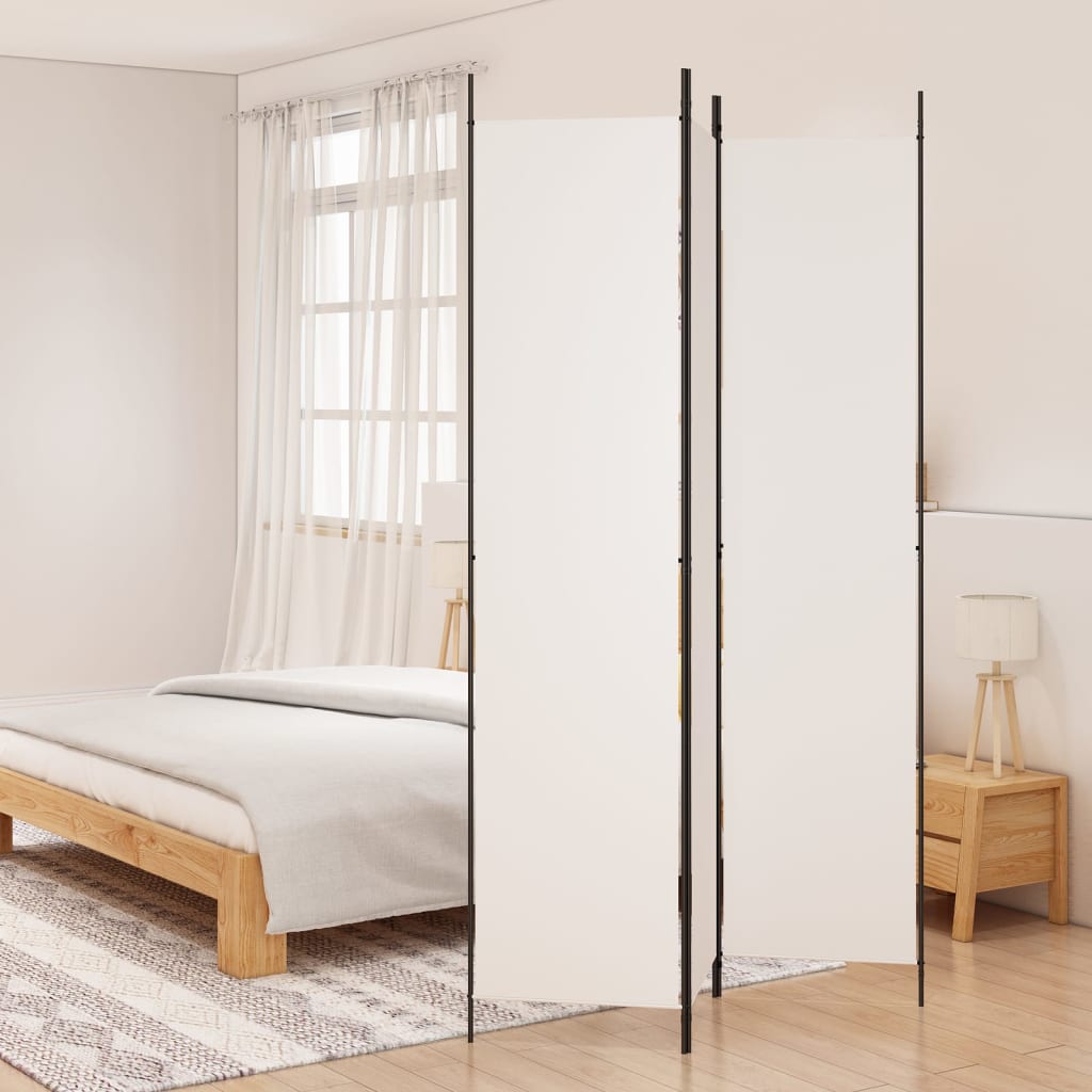 3-Panel Room Divider White 150x220 cm Fabric - Newstart Furniture