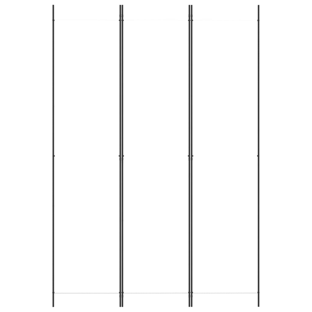 3-Panel Room Divider White 150x220 cm Fabric - Newstart Furniture