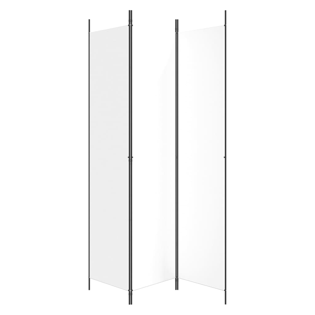 3-Panel Room Divider White 150x220 cm Fabric - Newstart Furniture