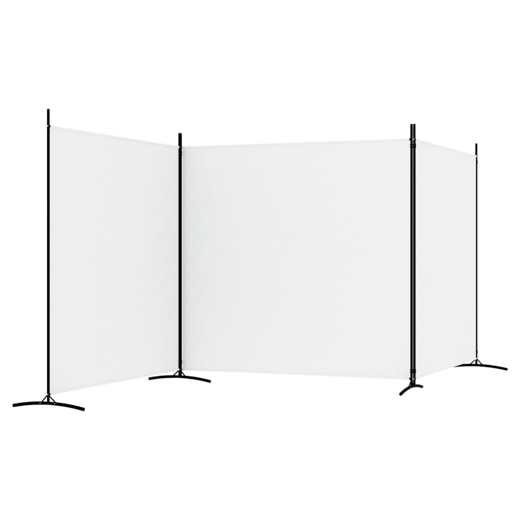 3-Panel Room Divider White 525x180 cm Fabric - Newstart Furniture