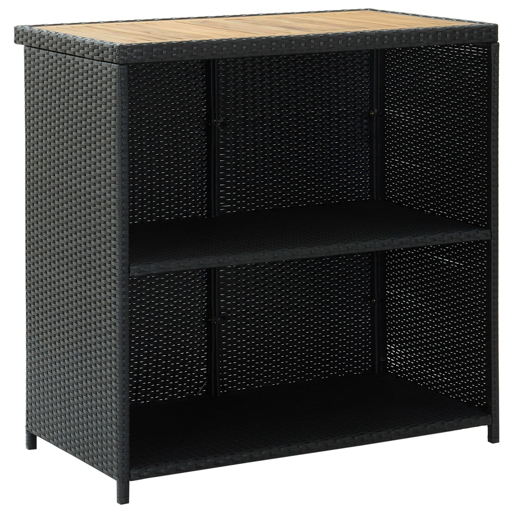 3 Piece Bar Set Poly Rattan Black - Newstart Furniture