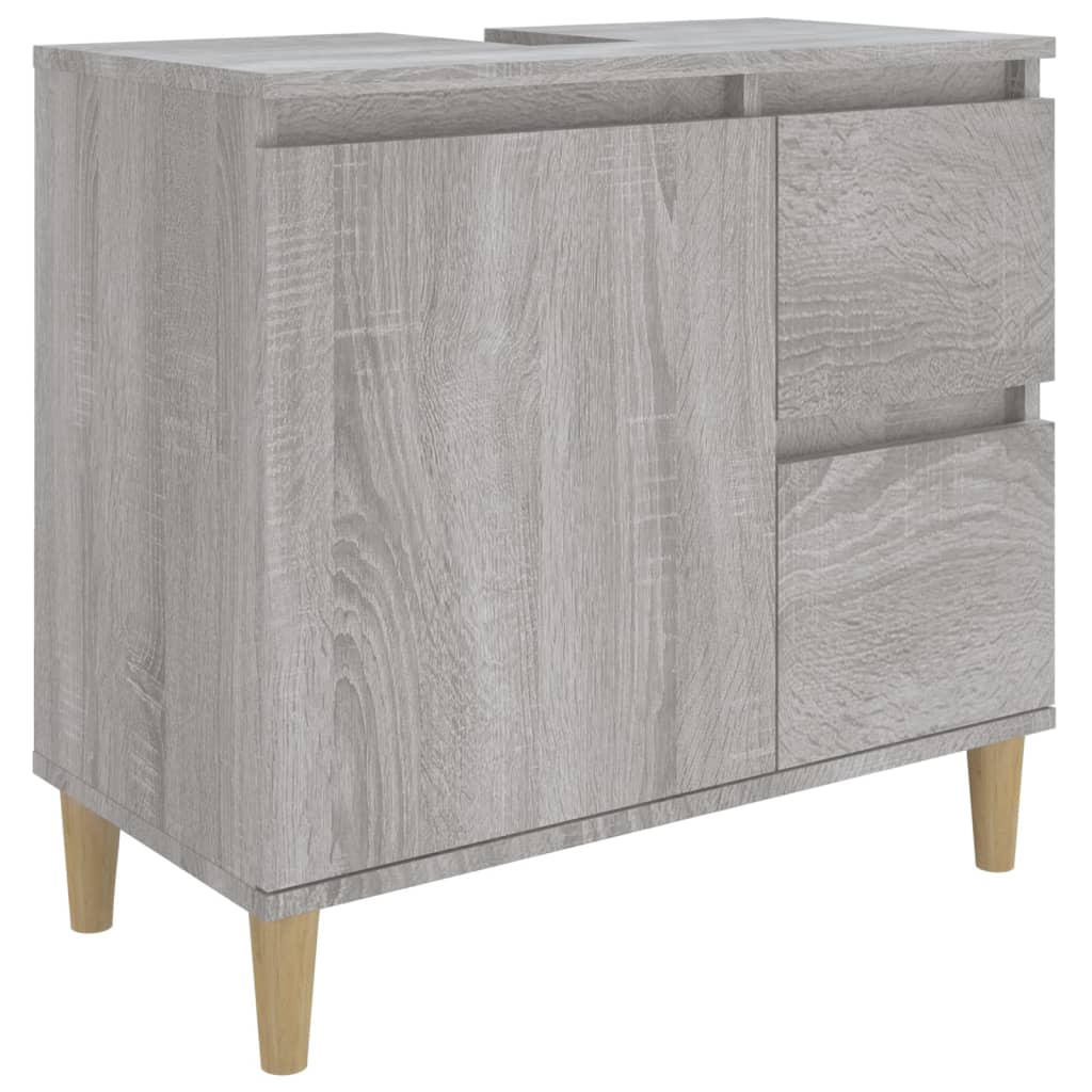 3 Piece Bathroom Cabinet Set Grey Sonoma Engineered Wood - Newstart Furniture