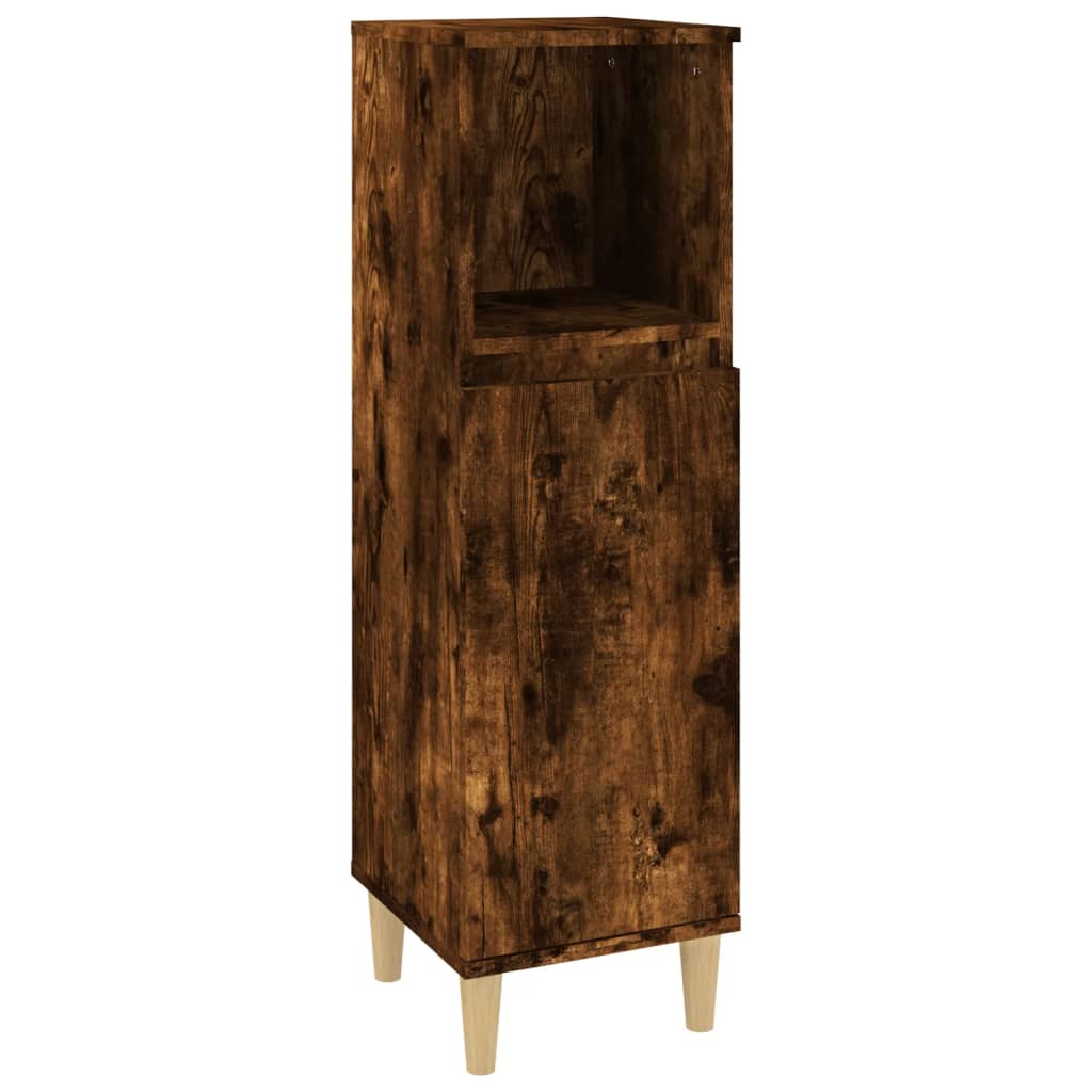 3 Piece Bathroom Cabinet Set Smoked Oak Engineered Wood - Newstart Furniture
