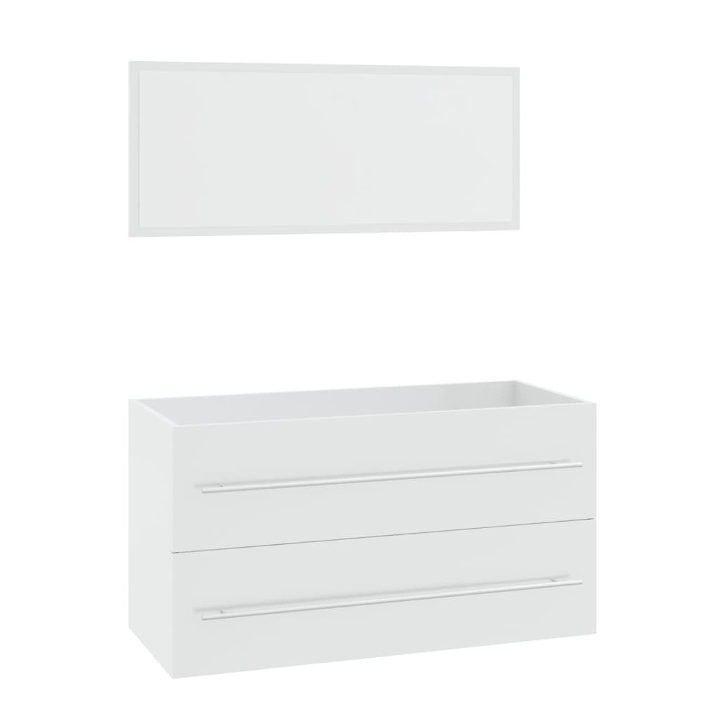 3 Piece Bathroom Furniture Set High Gloss White - Newstart Furniture