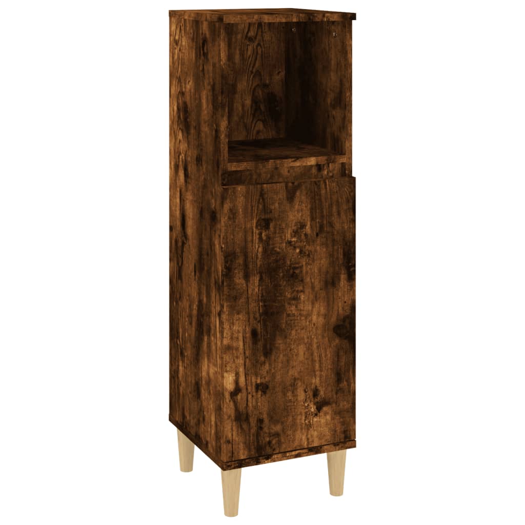 3 Piece Bathroom Furniture Set Smoked Oak Engineered Wood - Newstart Furniture