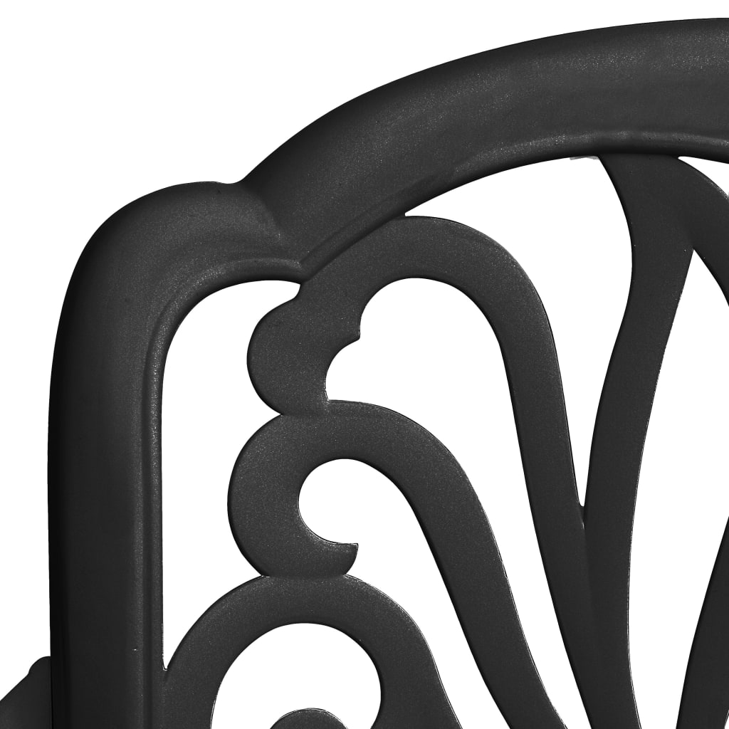 3 Piece Bistro Set Cast Aluminium Black - Newstart Furniture