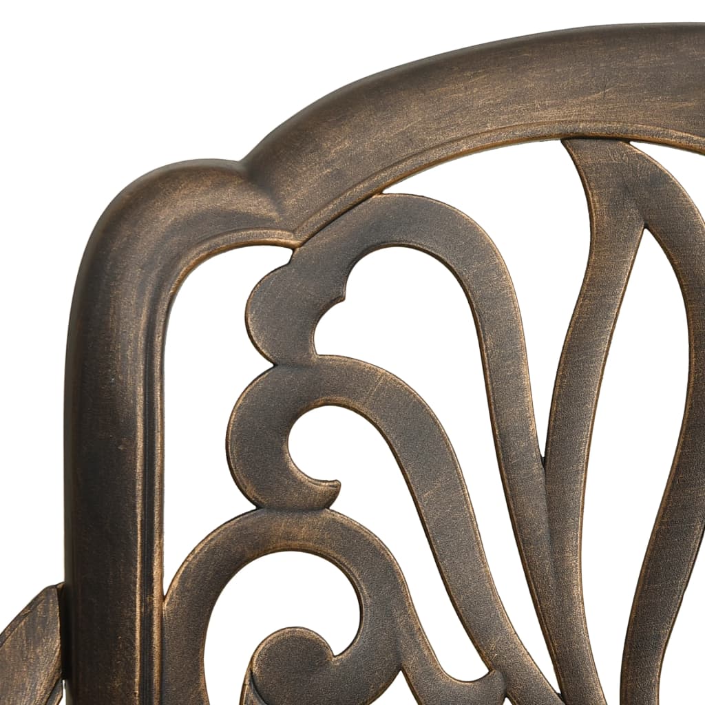 3 Piece Bistro Set Cast Aluminium Bronze - Newstart Furniture