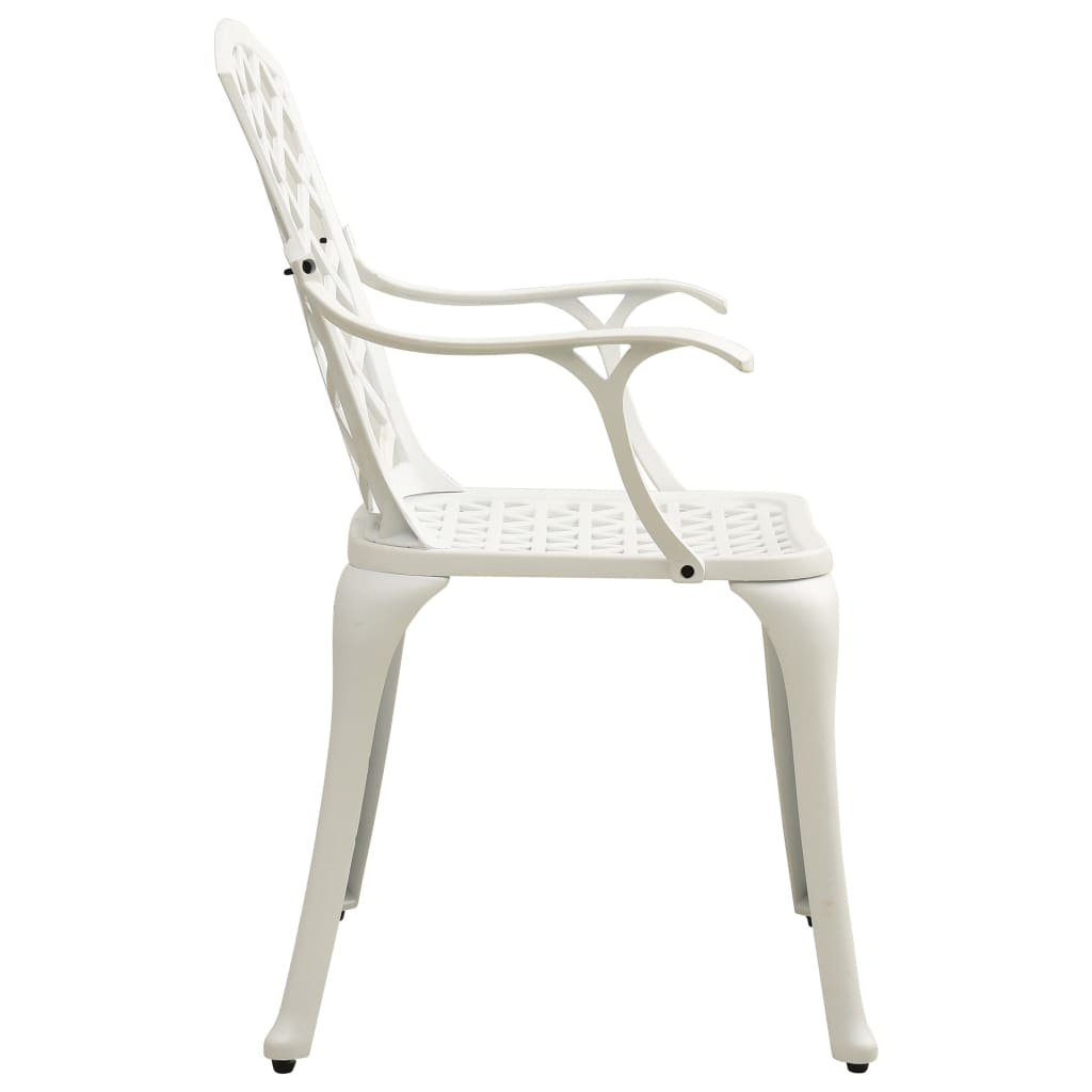 3 Piece Bistro Set Cast Aluminium White - Newstart Furniture