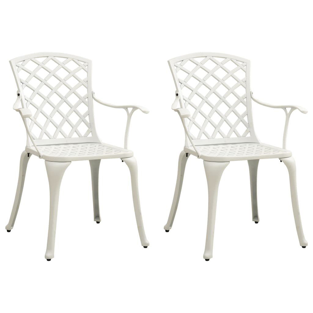 3 Piece Bistro Set Cast Aluminium White - Newstart Furniture