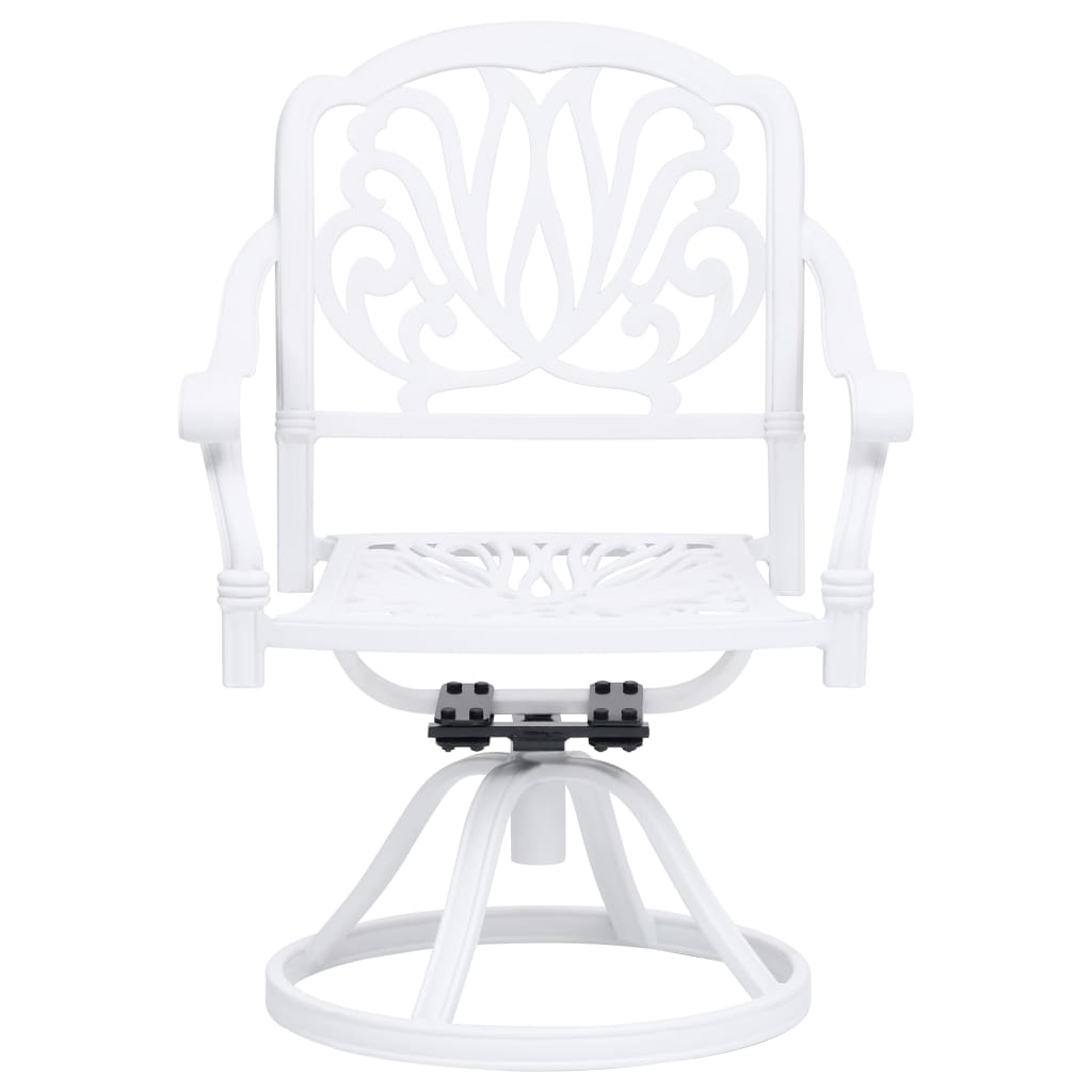 3 Piece Bistro Set Cast Aluminium White - Newstart Furniture