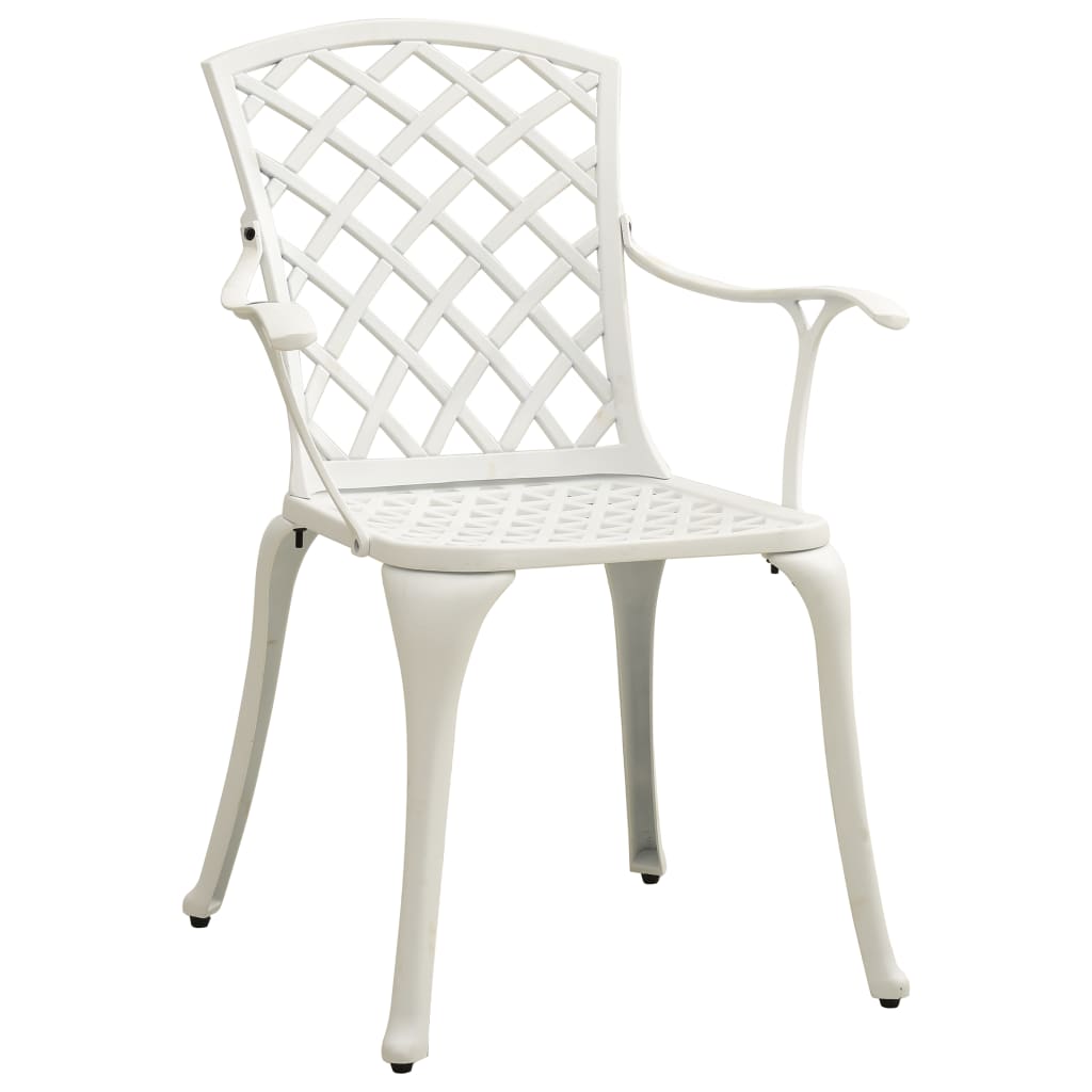 3 Piece Bistro Set Cast Aluminium White - Newstart Furniture