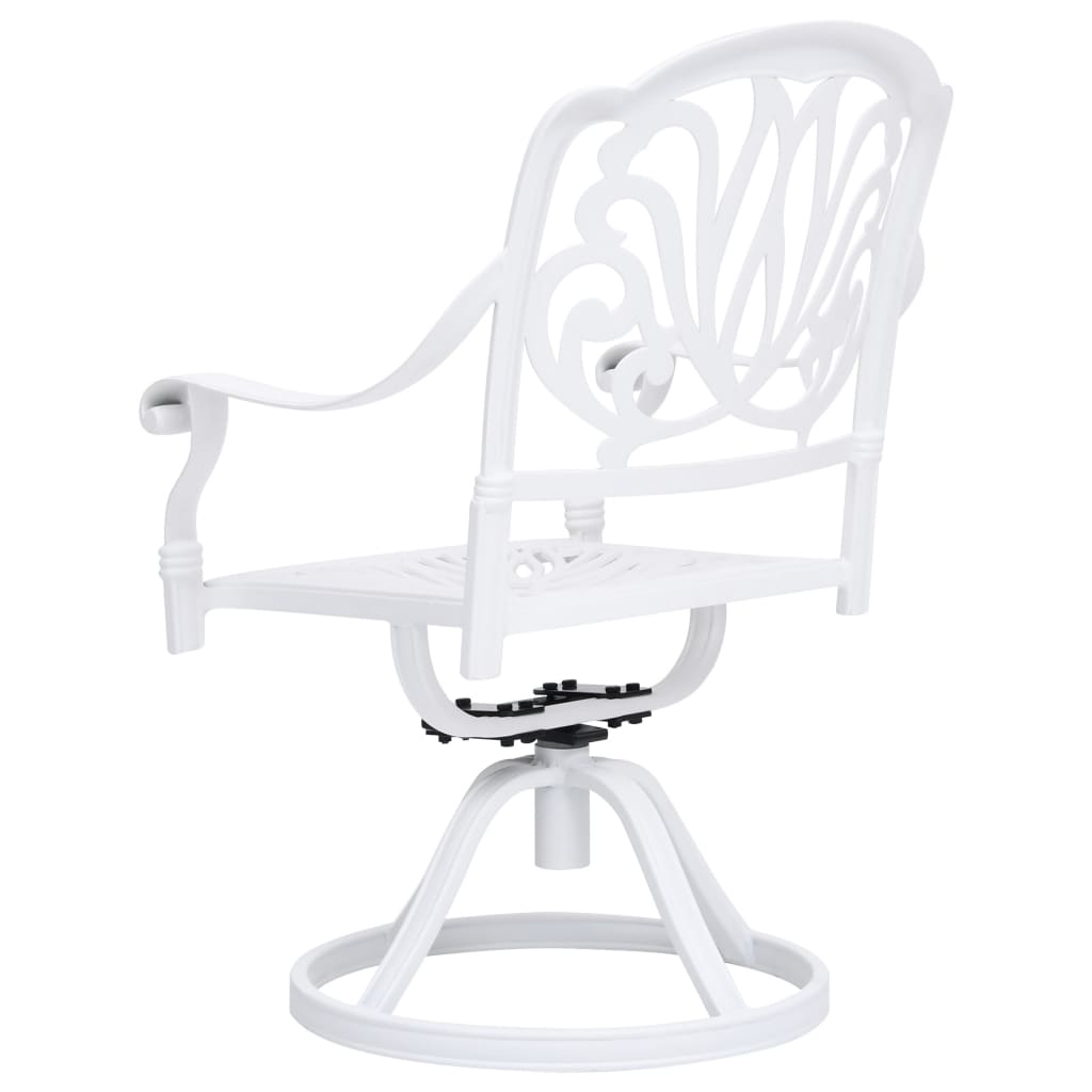 3 Piece Bistro Set Cast Aluminium White - Newstart Furniture