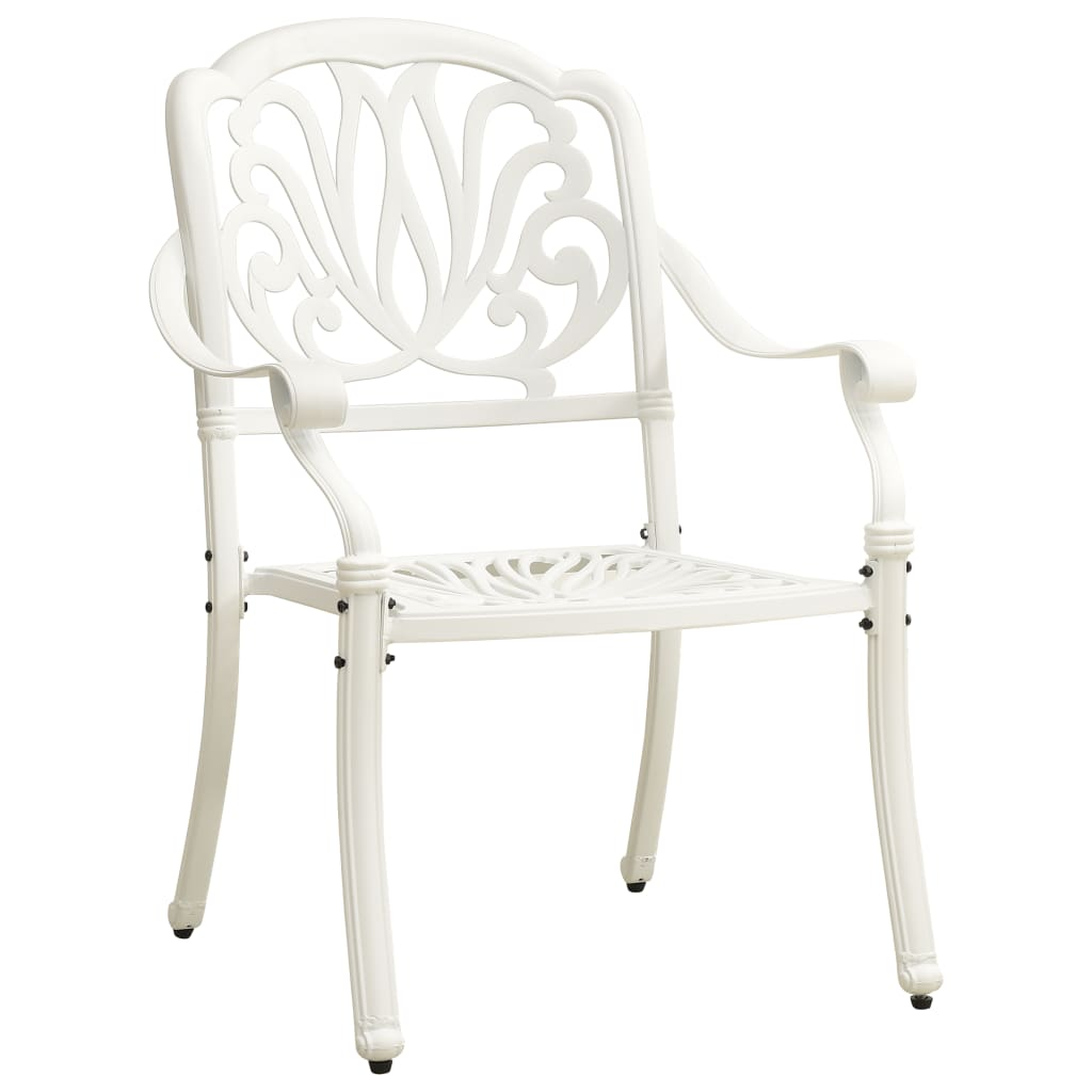 3 Piece Bistro Set Cast Aluminium White - Newstart Furniture