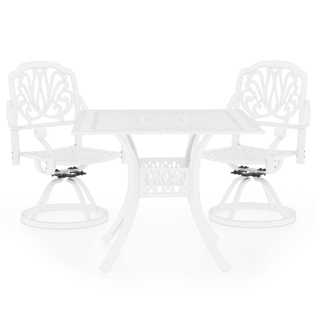 3 Piece Bistro Set Cast Aluminium White - Newstart Furniture