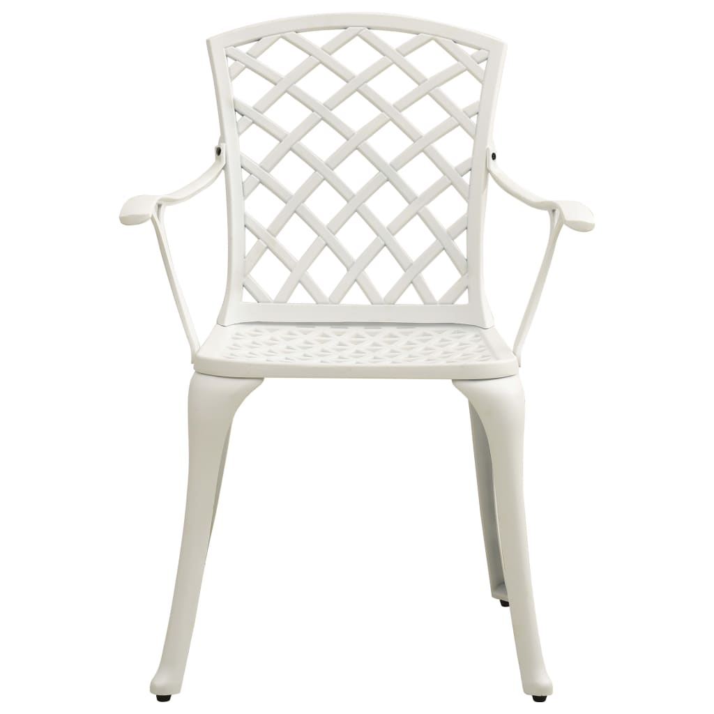 3 Piece Bistro Set Cast Aluminium White - Newstart Furniture