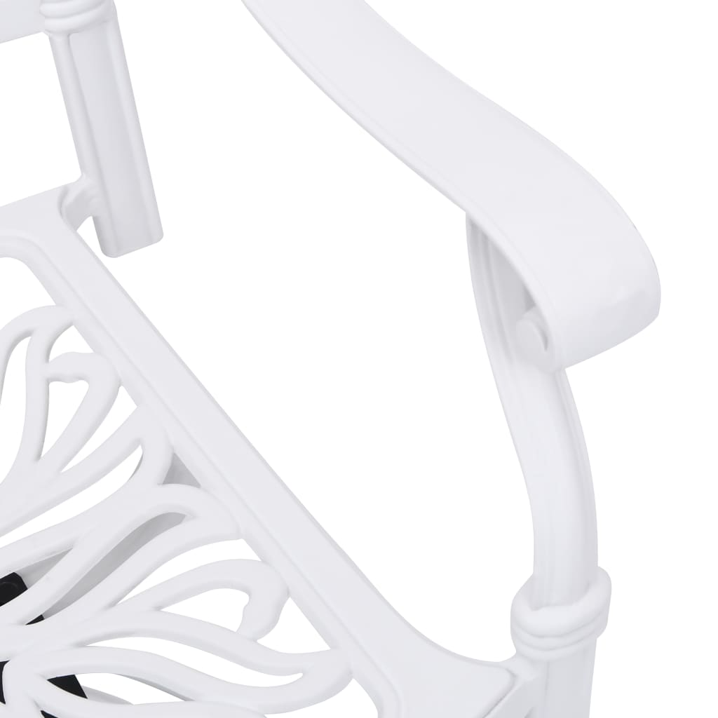 3 Piece Bistro Set Cast Aluminium White - Newstart Furniture