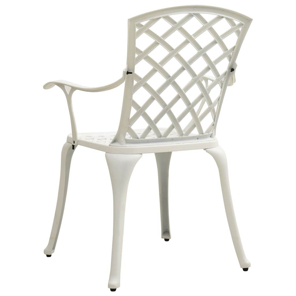 3 Piece Bistro Set Cast Aluminium White - Newstart Furniture