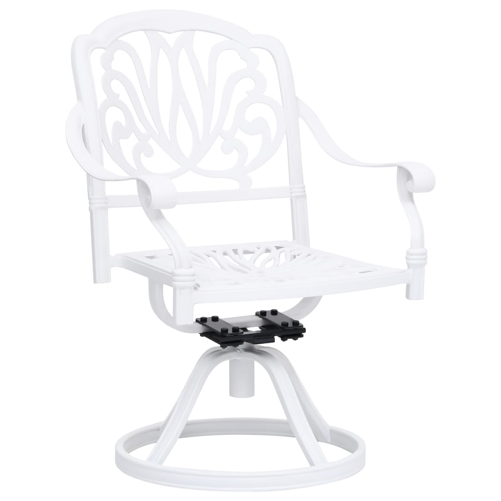 3 Piece Bistro Set Cast Aluminium White - Newstart Furniture