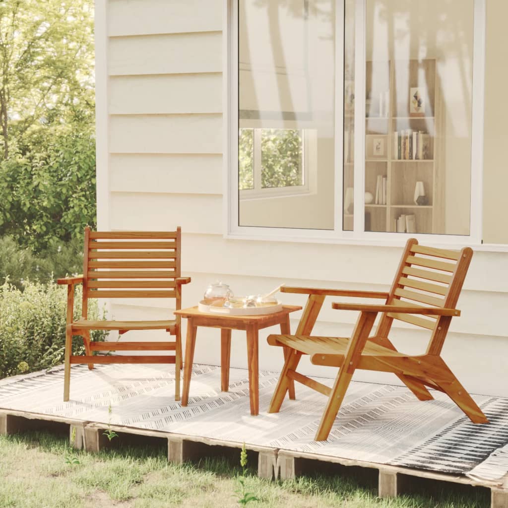 3 Piece Bistro Set Solid Acacia Wood - Newstart Furniture