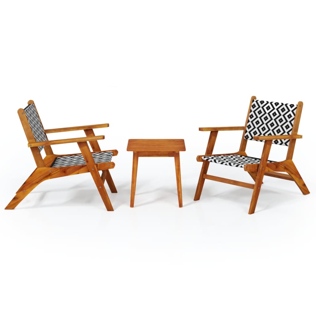 3 Piece Bistro Set Solid Acacia Wood - Newstart Furniture