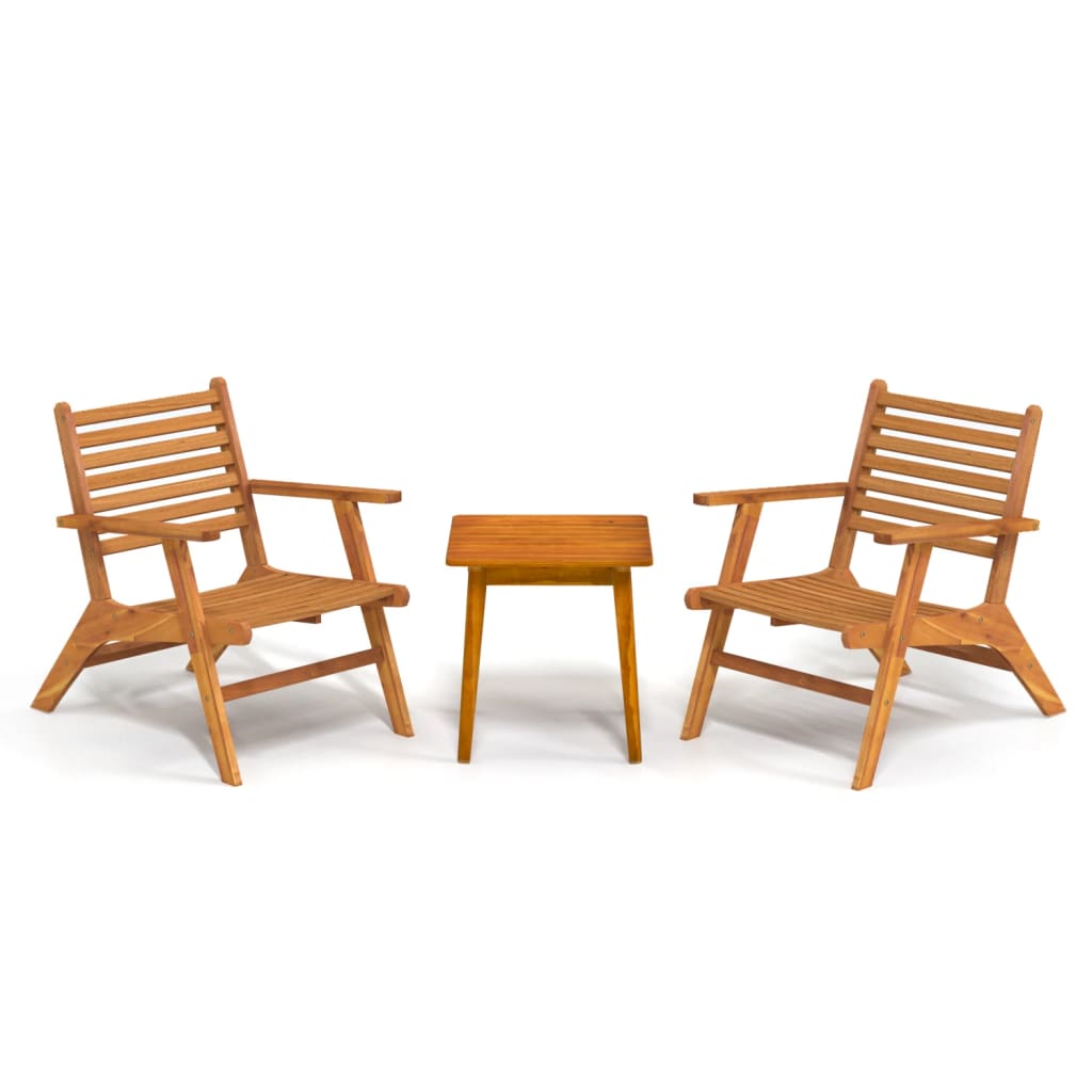 3 Piece Bistro Set Solid Acacia Wood - Newstart Furniture