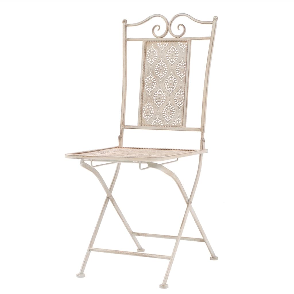 3 Piece Bistro Set Steel White - Newstart Furniture