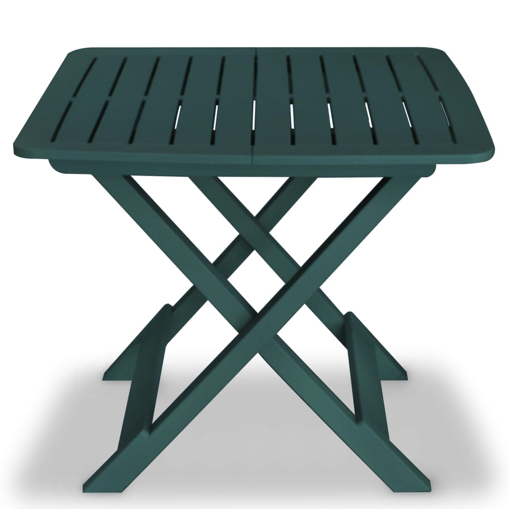 3 Piece Folding Bistro Set Plastic Green - Newstart Furniture