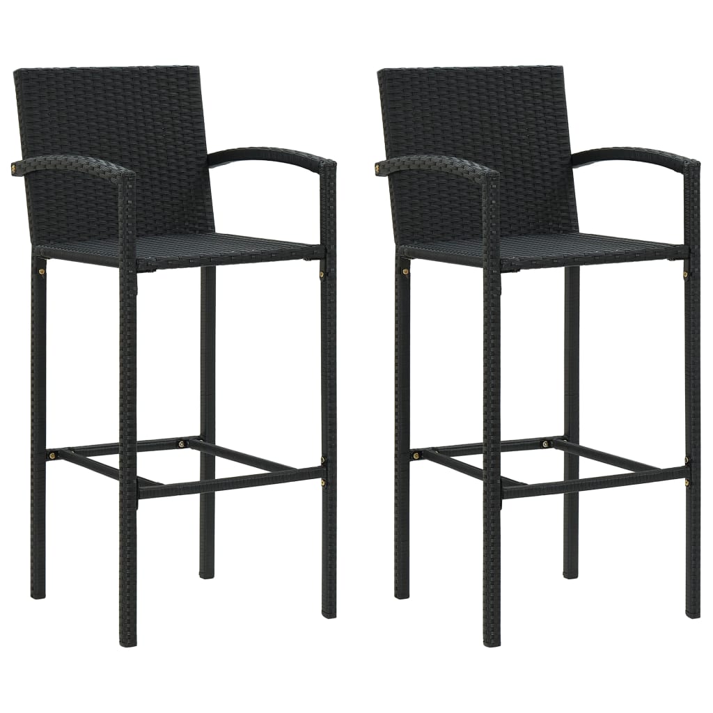 3 Piece Garden Bar Set Black - Newstart Furniture