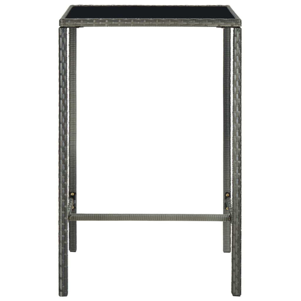 3 Piece Garden Bar Set Poly Rattan Grey - Newstart Furniture