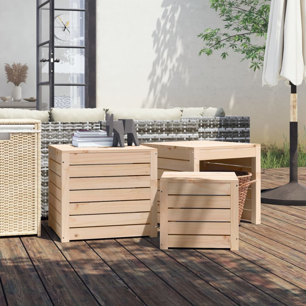 3 Piece Garden Box Set Solid Wood Pine - Newstart Furniture