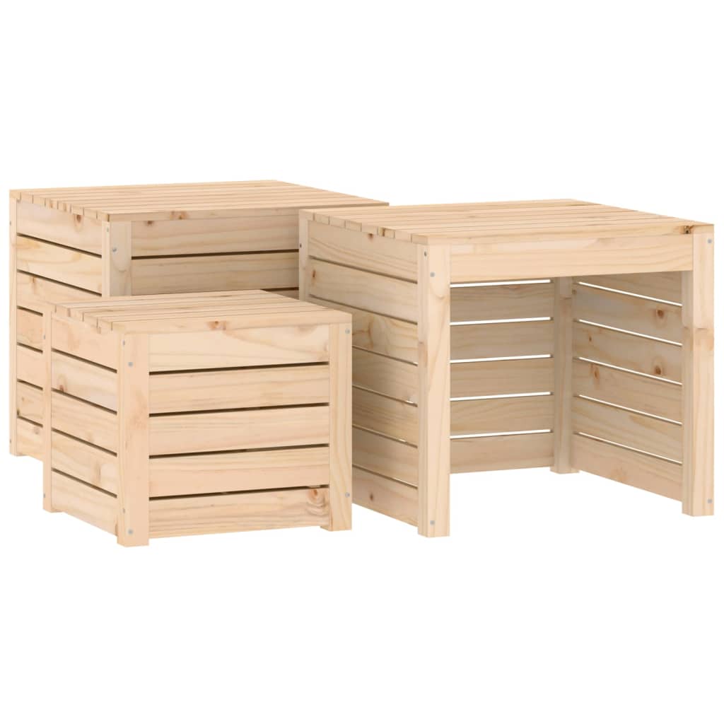 3 Piece Garden Box Set Solid Wood Pine - Newstart Furniture