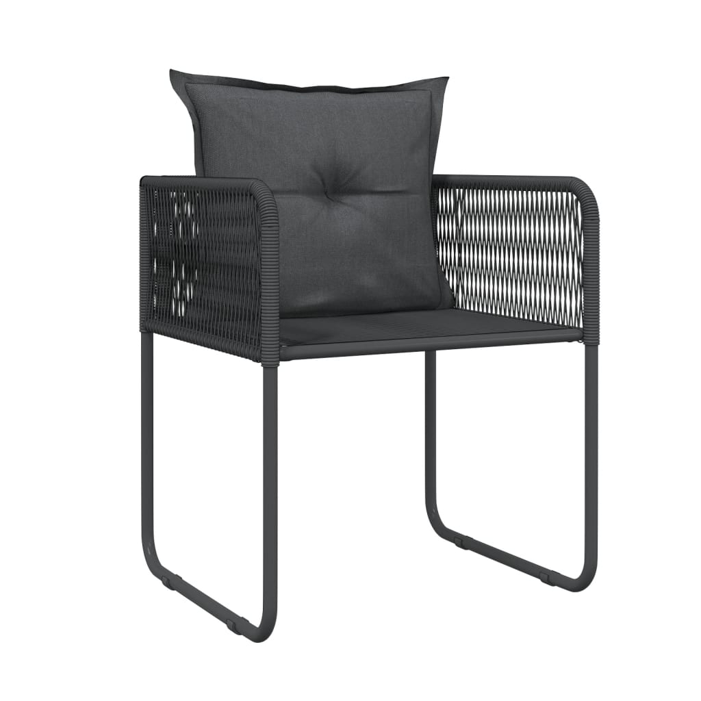 3 Piece Garden Dining Set Black - Newstart Furniture