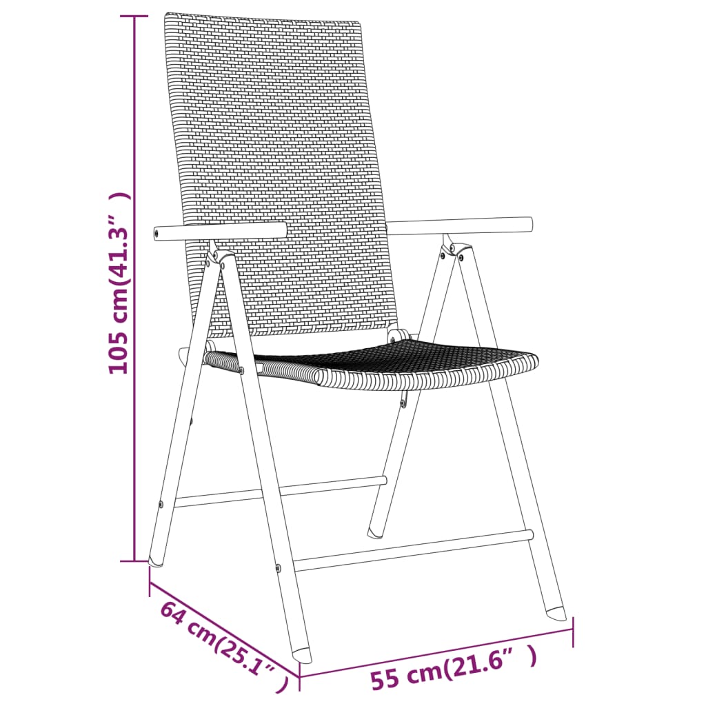 3 Piece Garden Dining Set Black - Newstart Furniture