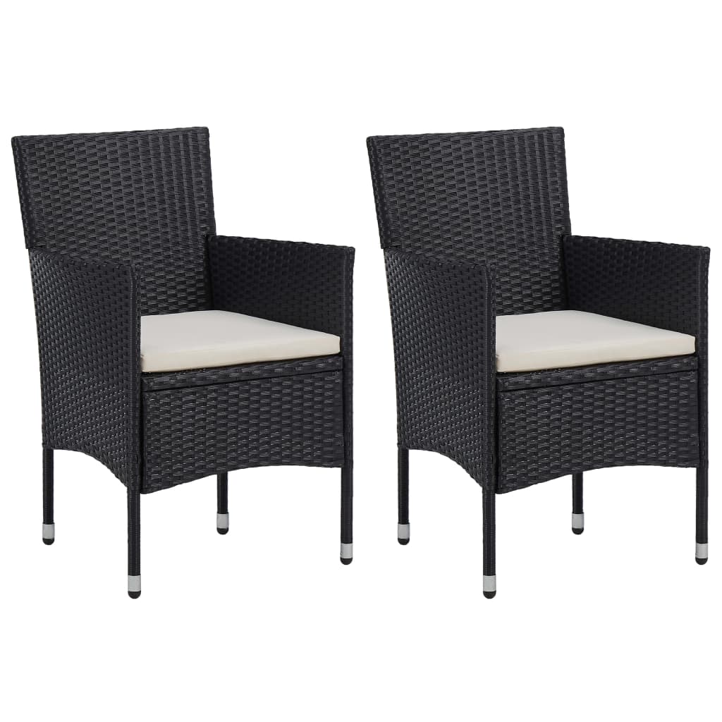 3 Piece Garden Dining Set Black - Newstart Furniture