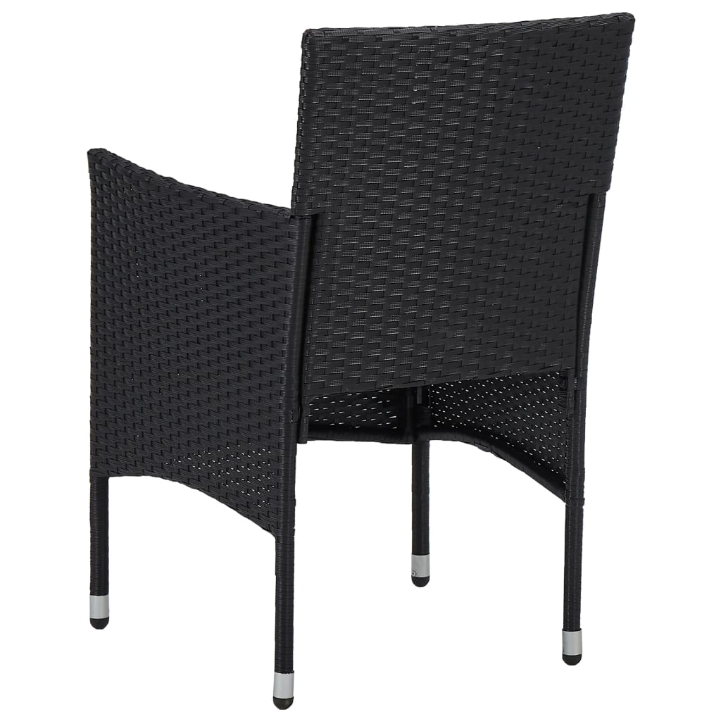 3 Piece Garden Dining Set Black - Newstart Furniture