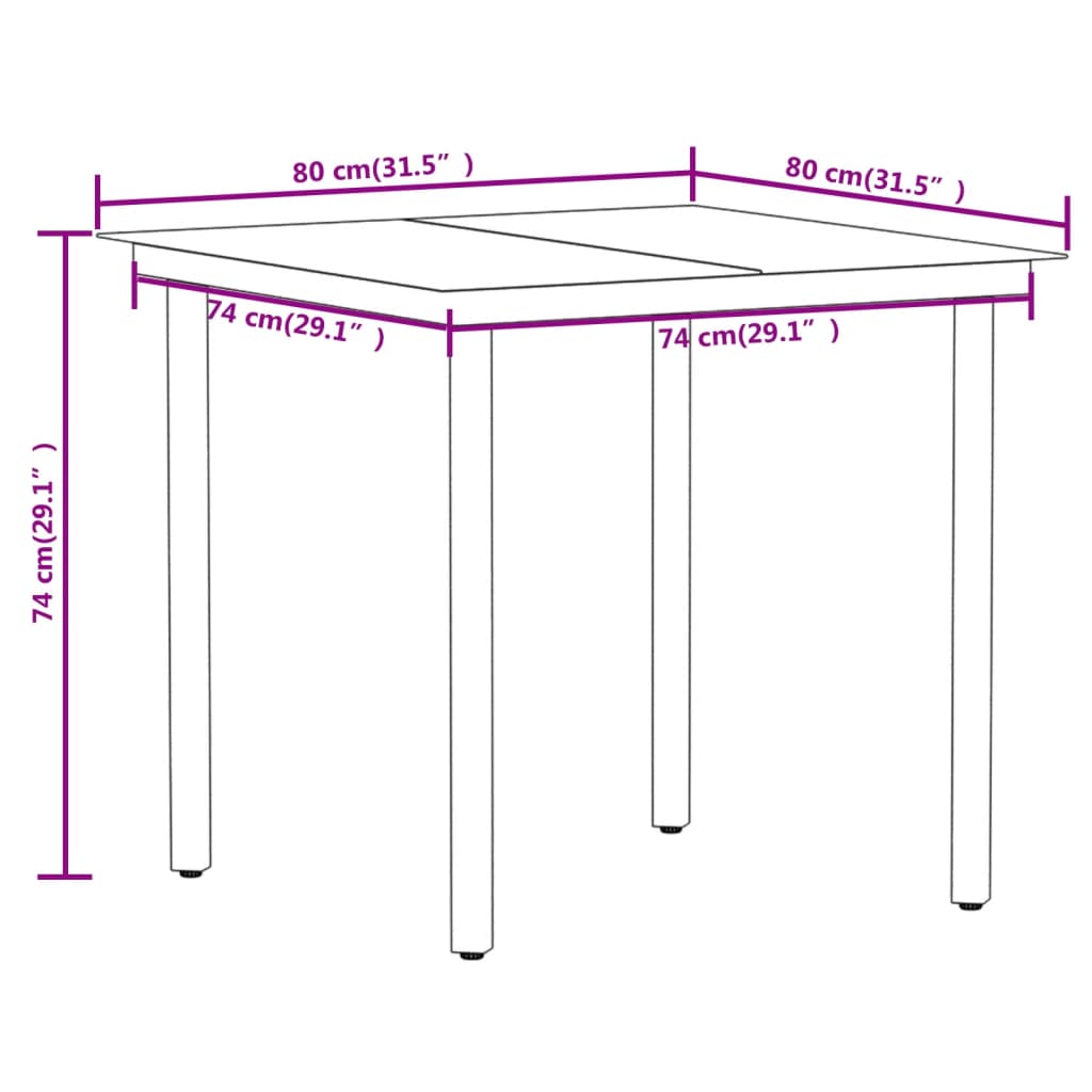 3 Piece Garden Dining Set Brown - Newstart Furniture