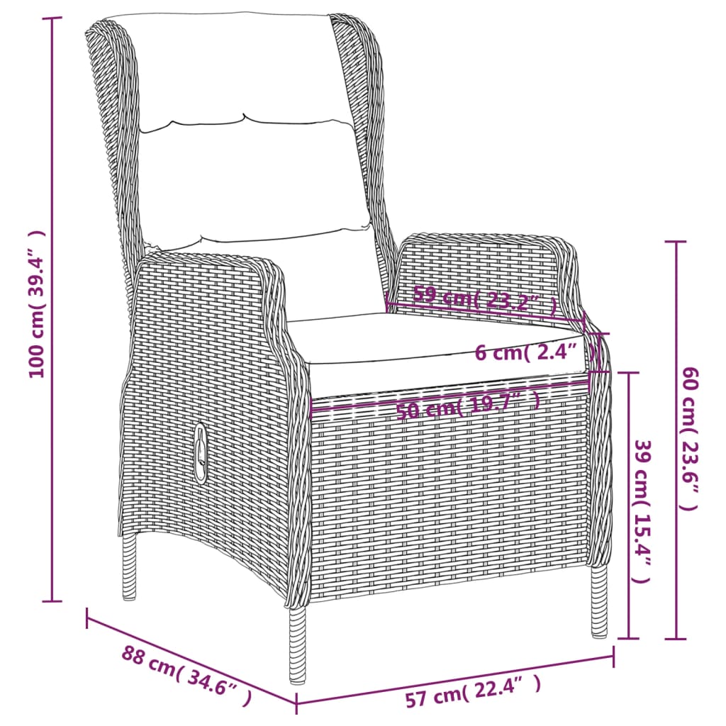 3 Piece Garden Dining Set Light Grey - Newstart Furniture