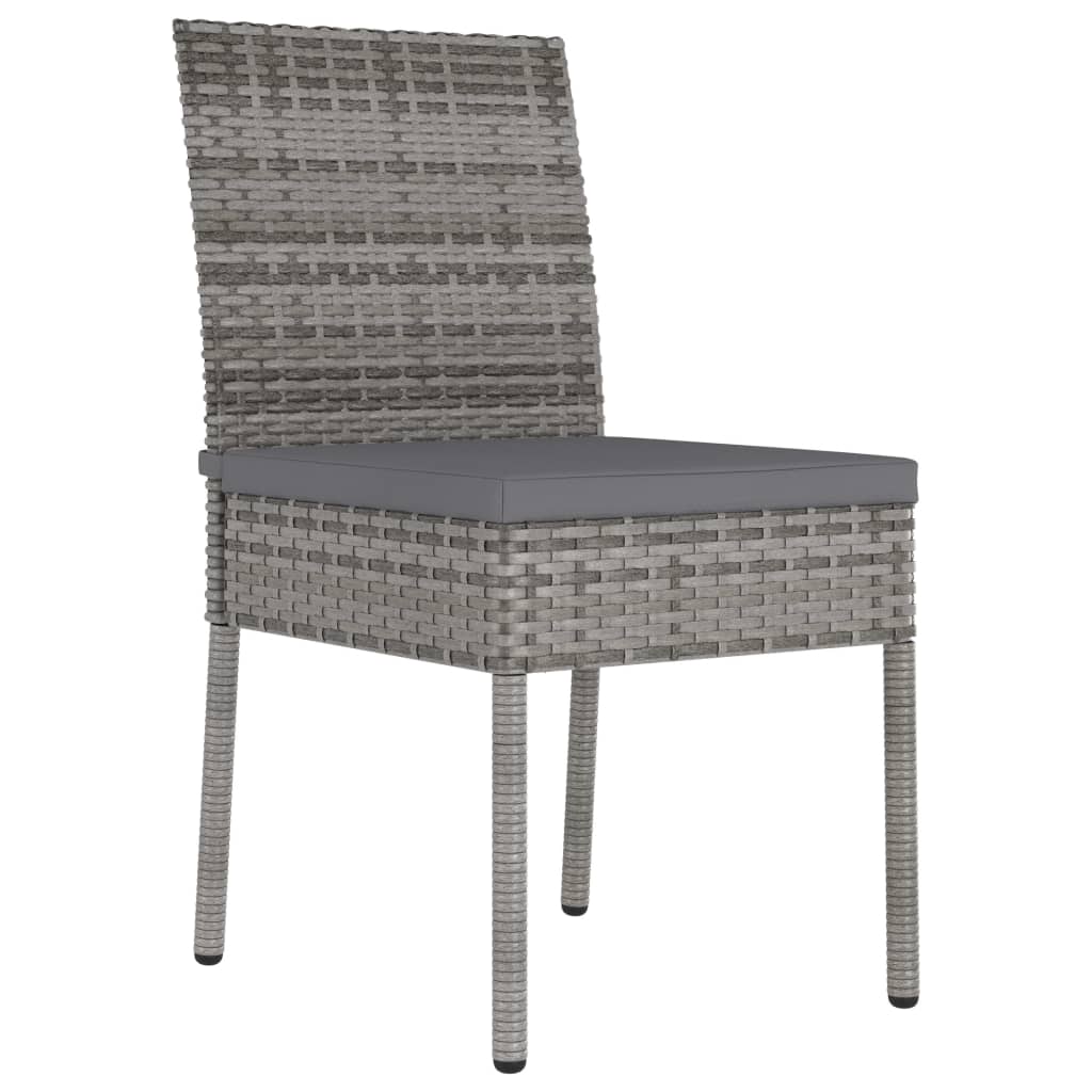 3 Piece Garden Dining Set Poly Rattan Grey - Newstart Furniture